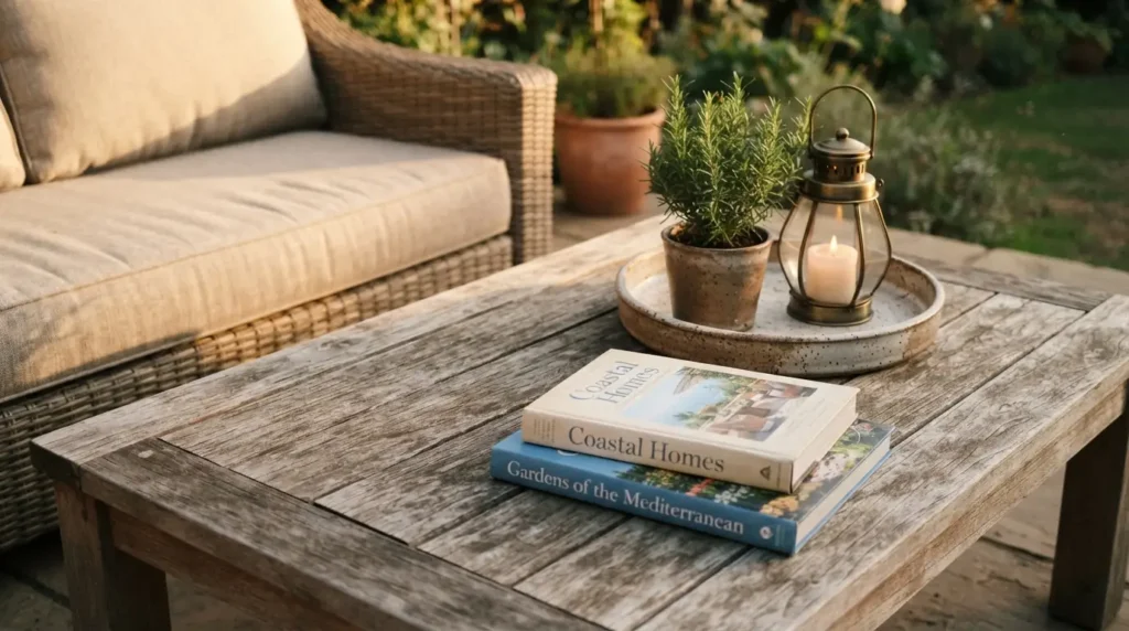 Style the Outdoor Coffee Table as the Heart of the Lounge Zone
