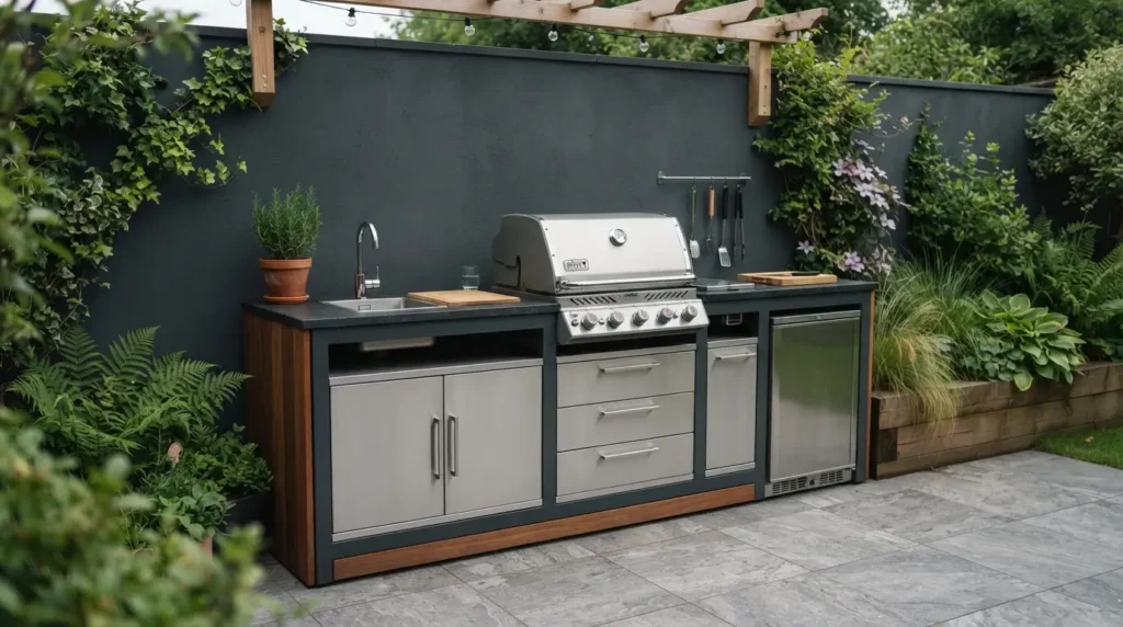 A Compact Built-In BBQ Station for Smaller Gardens