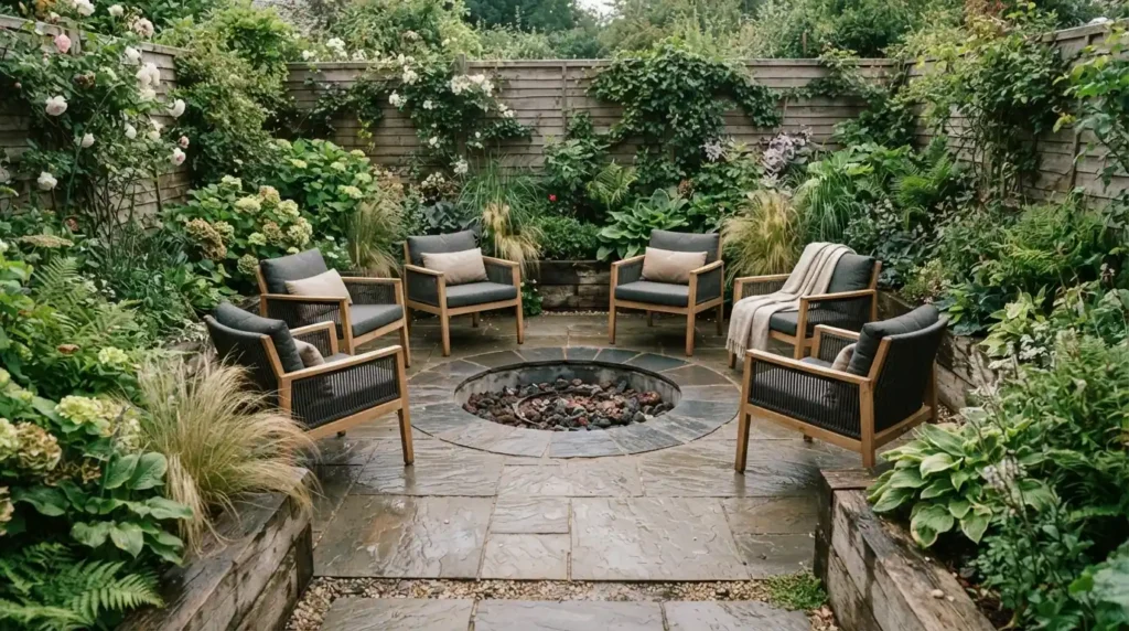 A Compact Sunken Pit Planned Into a Small Patio