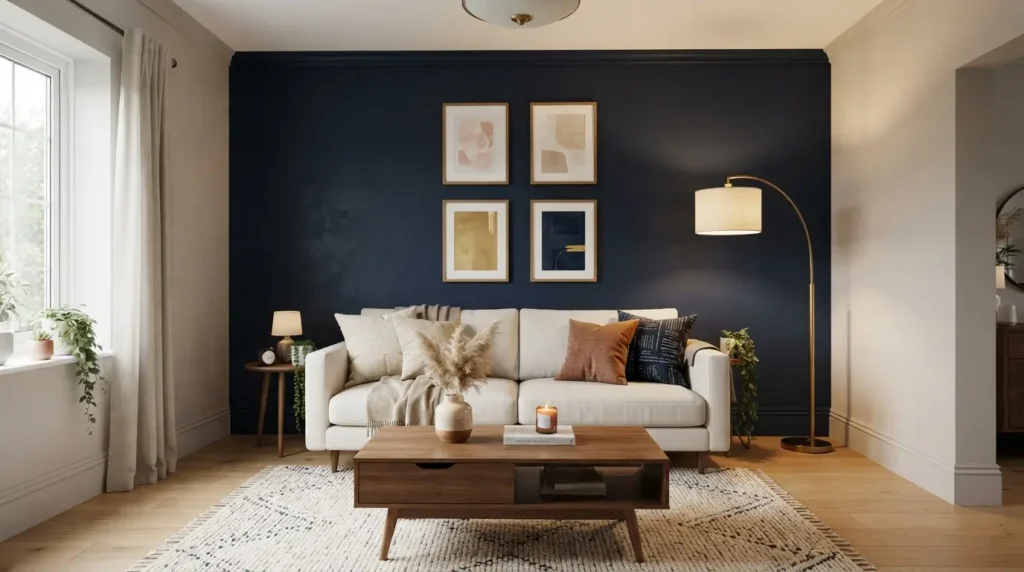 A Navy Accent Wall as a Low-Commitment Starting Point