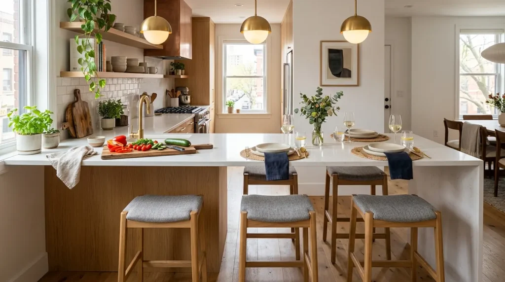 A Peninsula That Doubles as Dining and Prep Space