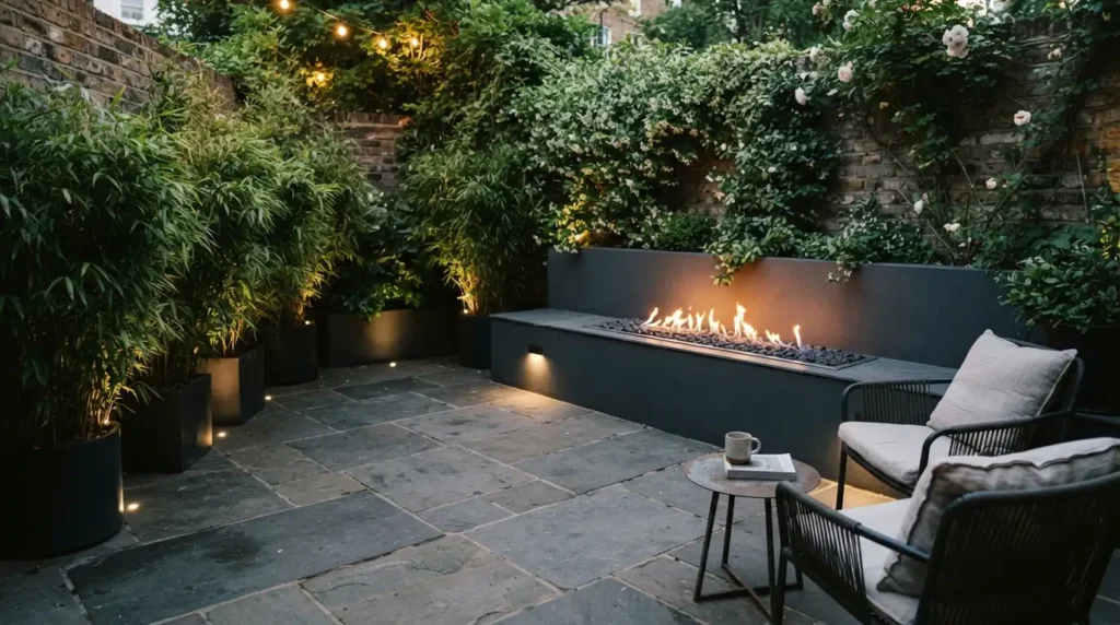 A Wall-Mounted Gas Burner for a Tiny Garden or Courtyard