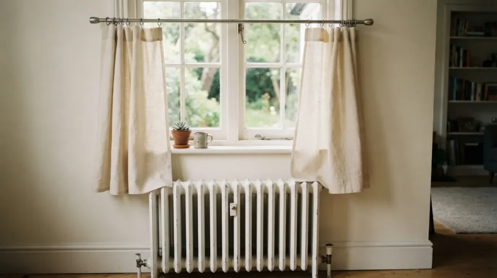 Apron-Length Curtains Over a Radiator or Window Unit