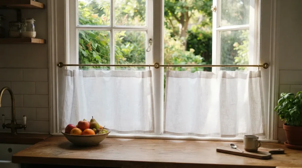 Cafe Curtains for Half-Privacy in a Kitchen Window