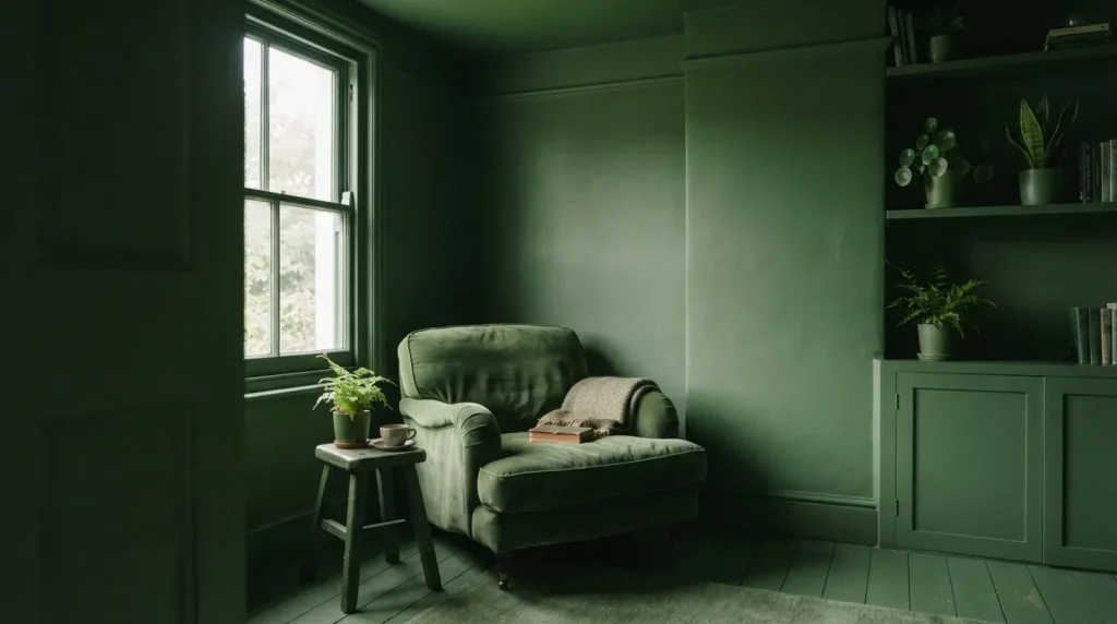 Deep Forest or Botanical Green for a Restorative, Enclosed Feel
