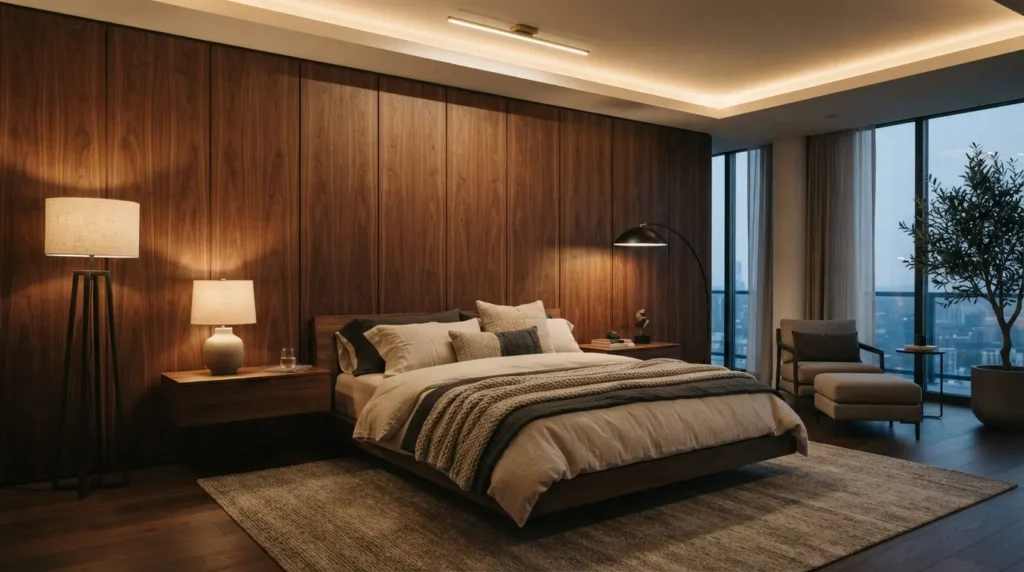 Full-Height Wall Panelling for a Bold, Immersive Headboard