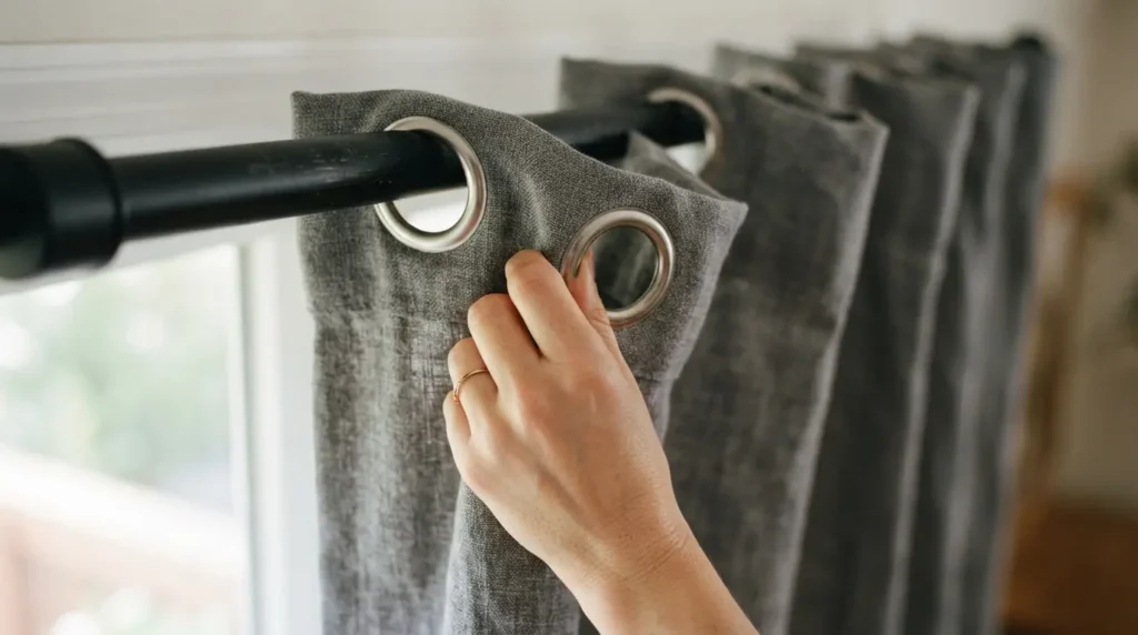 Grommet or Eyelet Curtains for a Frequently Opened Window