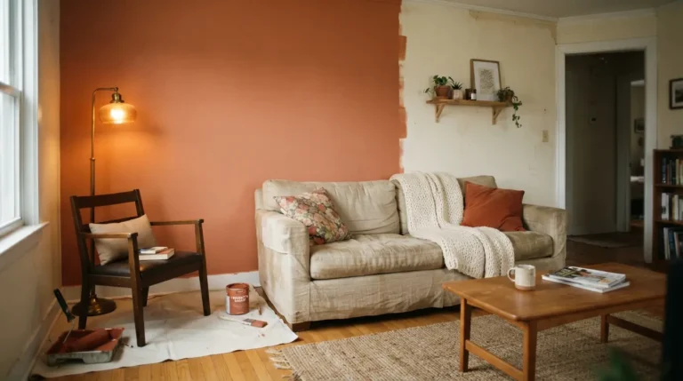 How to decorate living room on a budget with paint and layered lighting