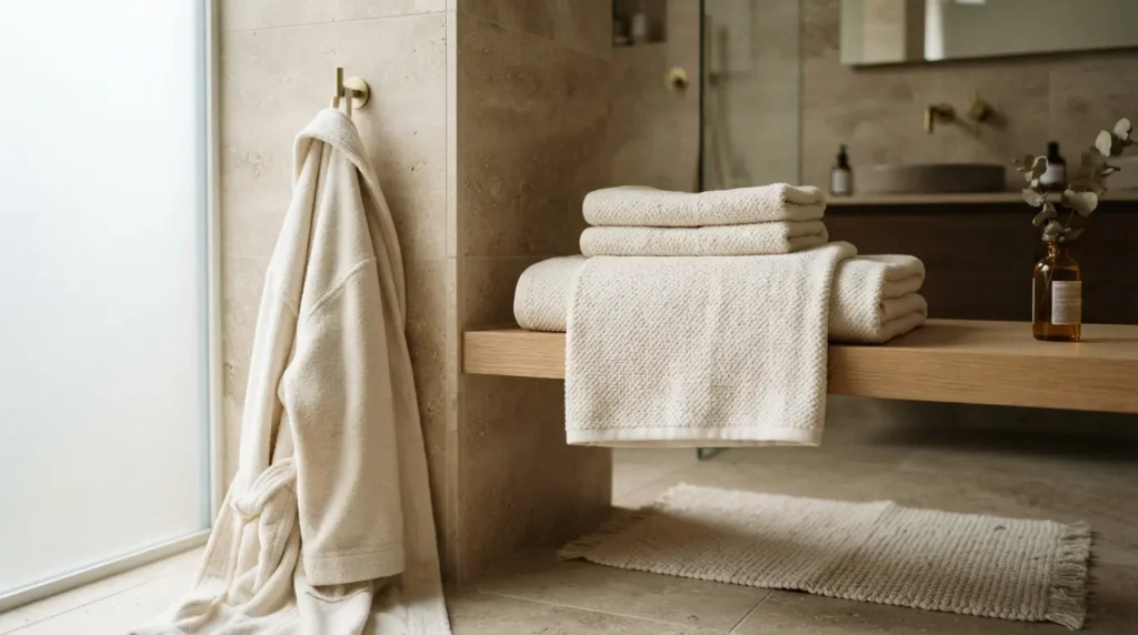 Upgrade Towels, Bath Mat, and Robe Hooks