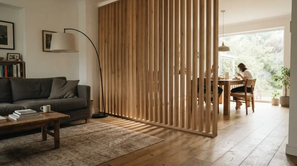 Use Slats as a Room Divider or Zoning Screen