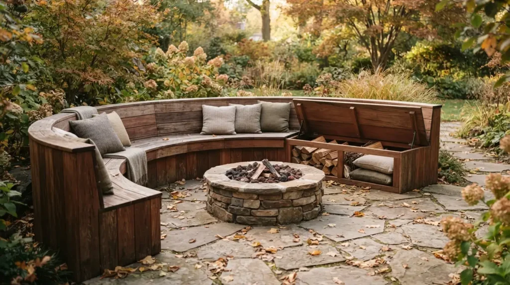 Wraparound Timber Bench Seating