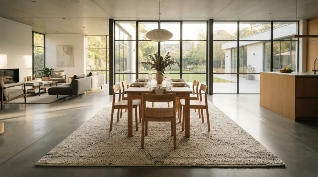 A Rug to Anchor and Define the Dining Zone