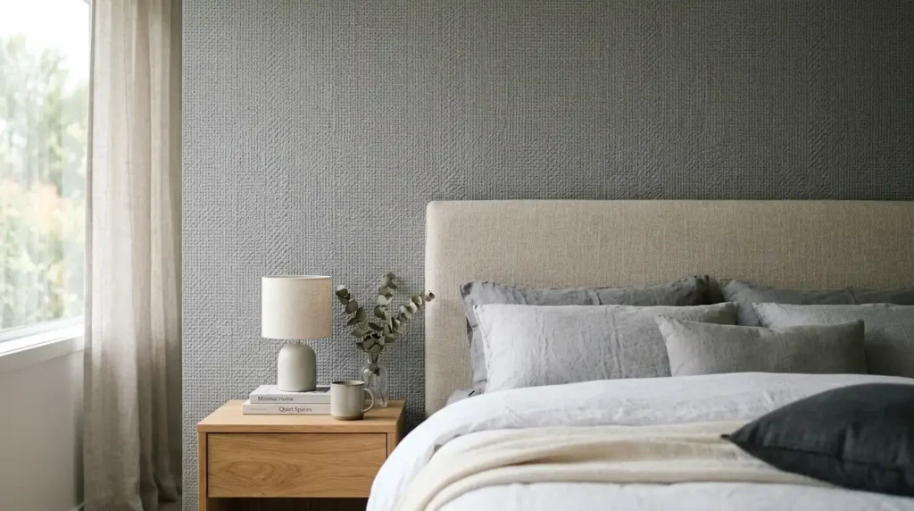 A Textured Grey Wallpaper Feature Wall for Genuine Depth