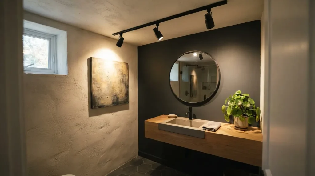 Directional Spotlights for a Small Bathroom or Powder Room
