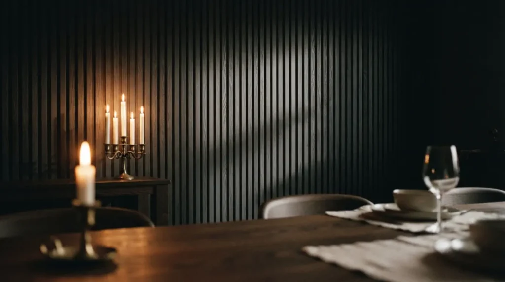 Full-Height Panelling With Shadow Lines That Shift Through the Evening