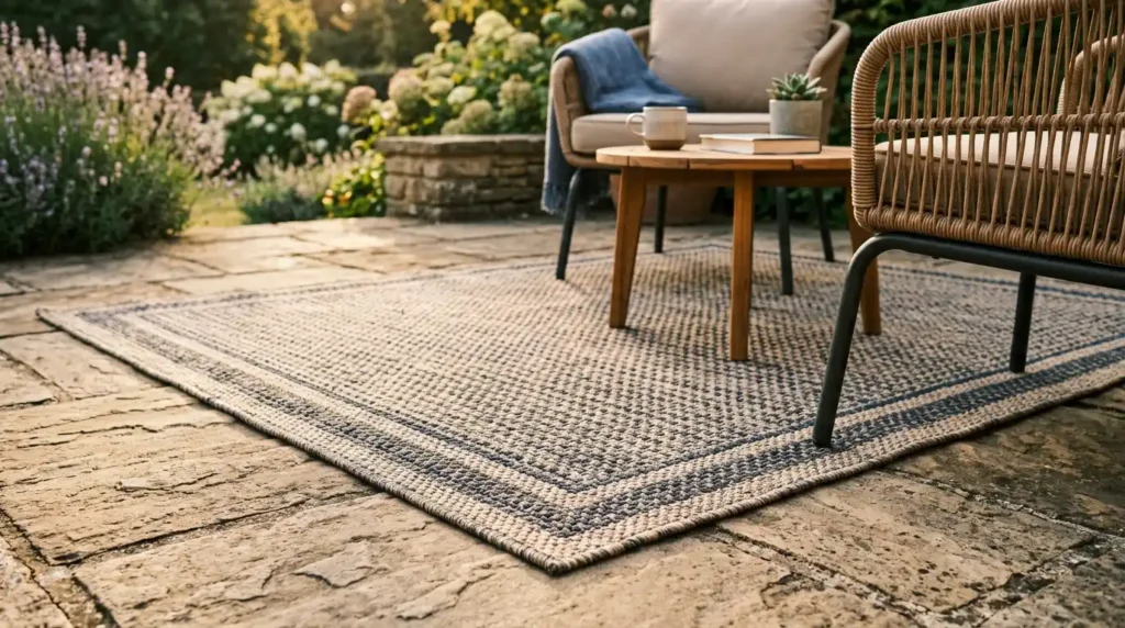 Ground the Whole Space With an Outdoor Rug