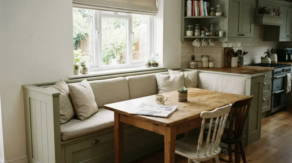 Integrate a dining table into the layout