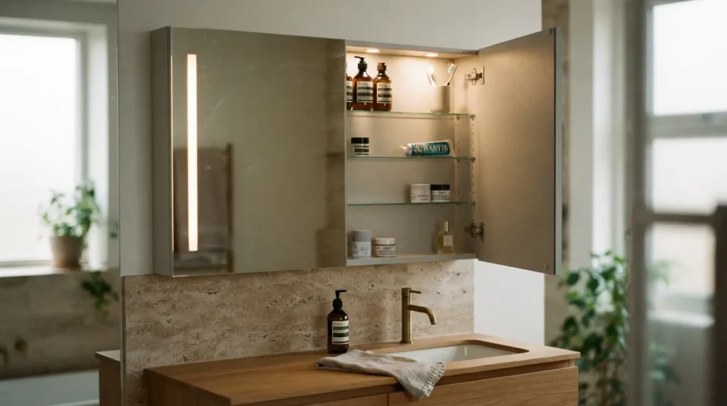 LED Cabinet Mirrors That Combine Light and Storage