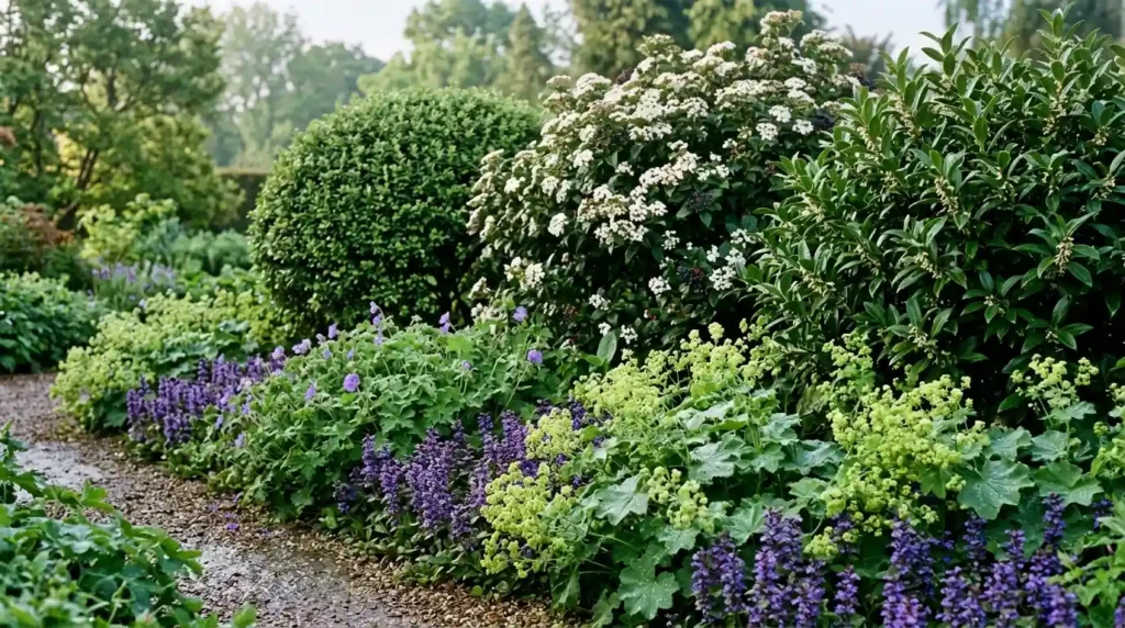 Plant Evergreen Shrubs and Ground Cover